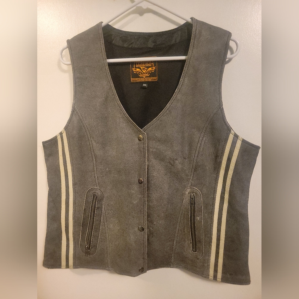 Womens Leather Motorcycle Vest